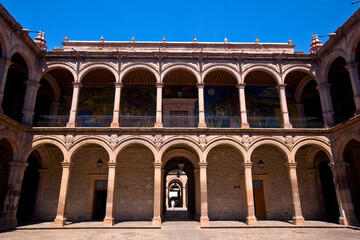 Low angle view of a government building, Palacio De Gobierno, Morelia, Michoacan State, Mexico