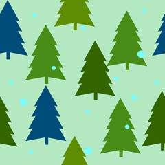 Abstract Christmas seamless pattern with decorative Christmas tree. Print for greeting cards, fabric or wrapping paper designs.  Eps 10 vector illustration.
