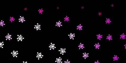 Fototapeta na wymiar Dark pink vector texture with disease symbols.