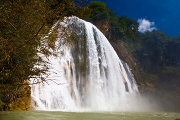 Waterfall in a forest, El Chiflon, Socoltenango, Chiapas, Mexico 