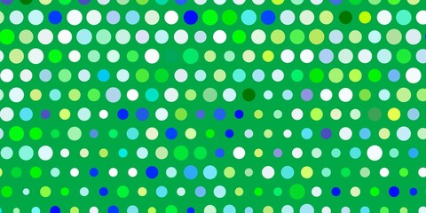 Light blue, green vector background with bubbles.