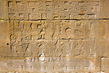 Close-up of a carved wall, El Tajin, Veracruz, Mexico