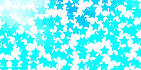 Light BLUE vector template with neon stars. Blur decorative design in simple style with stars. Theme for cell phones.