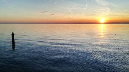 Fototapeta na wymiar Sunset at Garda lake, Italy. Italian landscape