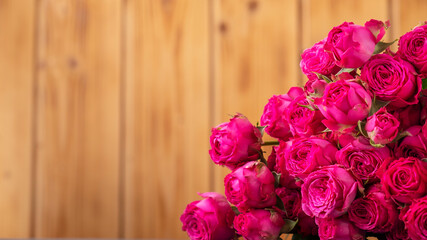 Pink roses flovers with copy space