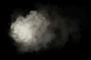 White fog or smoke on dark copy space background, smoke effect for your photos.