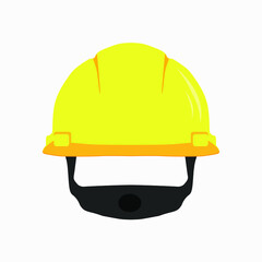 Yellow Protective Helmet. Builder's helmet. Isolated Vector Illustrations on a white background.
