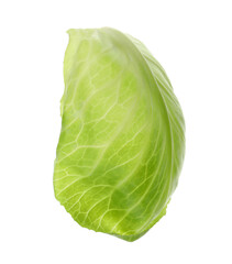 Leaf of fresh ripe cabbage isolated on white