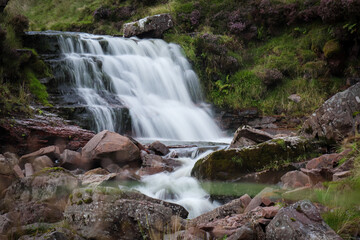 Fototapeta na wymiar Frozen waterfall in Wales