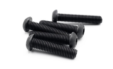 Hex Allen screw inside and drop head on a white colored background