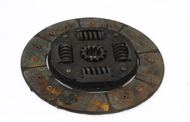 Worn old used clutch disc. Part of auto transmission.	