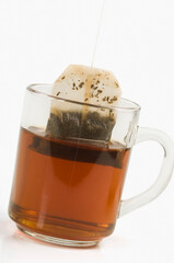 Close-up of a cup of tea with teabag