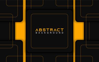 Abstract background geometric shapes with black and yellow overlap paper. Modern layout vector design template can use for cover poster, business brochure, corporate banner, wallpaper, presentation