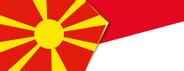 Macedonia and Monaco flags, two vector flags.