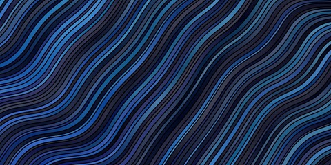 Dark BLUE vector layout with curves. Colorful geometric sample with gradient curves.  Template for your UI design.
