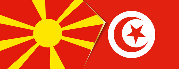 Macedonia and Tunisia flags, two vector flags.