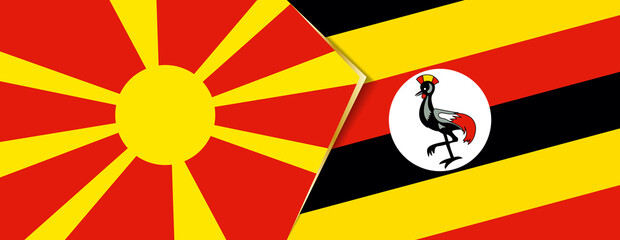 Macedonia and Uganda flags, two vector flags.