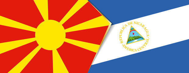 Macedonia and Nicaragua flags, two vector flags.