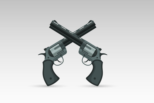 Pistol graphic vector trending graphic vector two gun, gun tattoo graphic art.