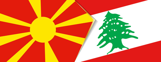 Macedonia and Lebanon flags, two vector flags.
