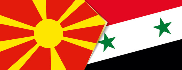 Macedonia and Syria flags, two vector flags.