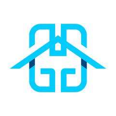 Fototapeta premium Letter GG, GH Vector Logo. Home Icon and Symbol