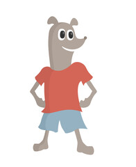 Design of funny dog with clothes