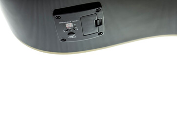 black guitar deck , tuner installed in it