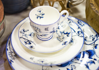 Table setting with various tableware