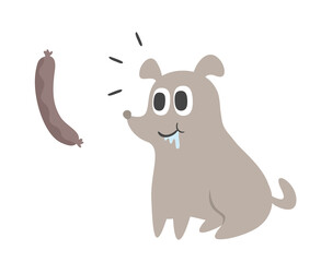 Design of hungy dog illustration