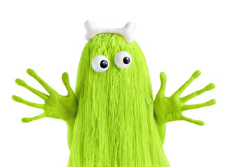 Green monster with big eyes © Lus Kudritskaja