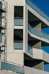 Fototapeta premium View of a construction site of a new building located in Reims, a city in the Grand Est region of France and one of the oldest in Europe
