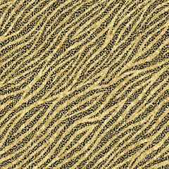 Vector seamless pattern. Fashion gold print skin wild animal. Abstract jungle background. Tropical exotic pattern. Elegant golden texture tiger, zebra. Creative design prints. Luxury backdrop