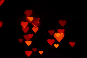red heart shape abstract lights