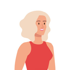 woman cartoon with red shirt design, Girl female person people human and social media theme Vector illustration