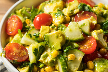 Healthy Organic Avocado Tomato Salad