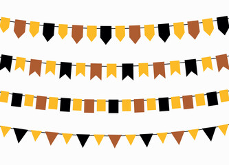 Thanksgiving bunting flags. Autumn holidays decorations. Vector illustration.