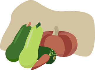 different autumn vegetables