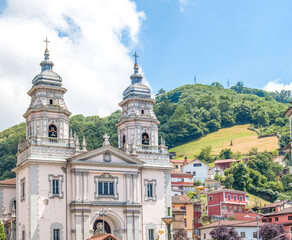 Fototapeta premium Church in Mieres (in Spanish Iglesia de San Juan) at a place called Plaza Requexu in Northern Spain Asturias