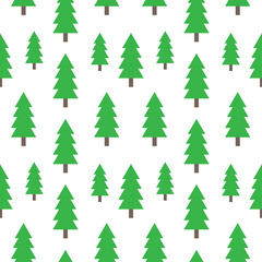 Christmas and New Year seamless pattern with Christmas Trees. Vector holiday background for fabric, wallpaper or wrapping paper