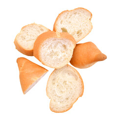slices of white sandwich bread isolated on a white background