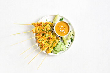 Chicken satay with peanut sauce