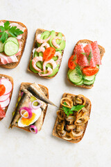 Open faced sandwiches