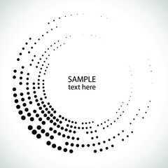 Halftone dots in circle form. round logo . vector dotted frame . design element