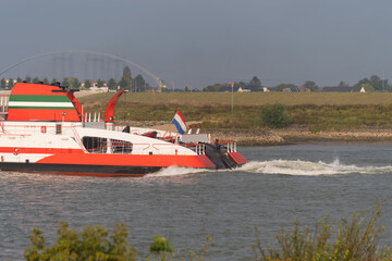 cargo vessel on dutch river