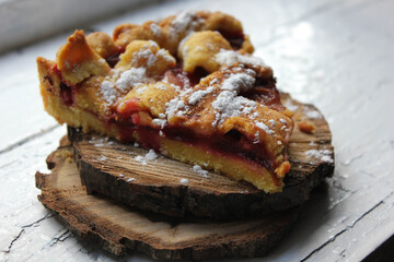 baked apple pie with chocolate