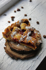 baked apple pie with chocolate