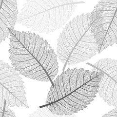 Naadloze patroon met bladeren ader. Vector illustratie.