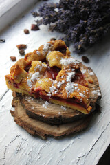 baked apple pie with chocolate