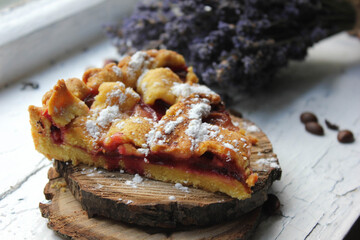 baked apple pie with chocolate